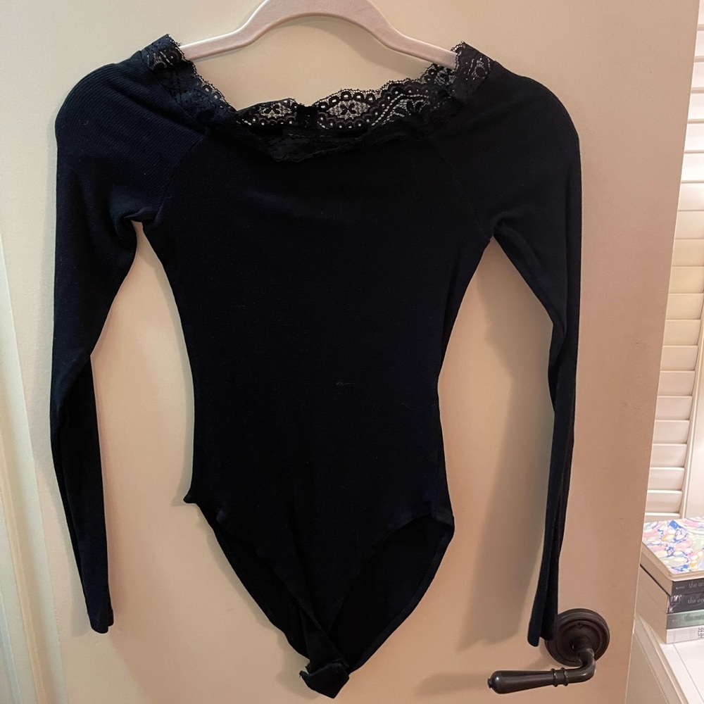 Lace trimmed bodysuit